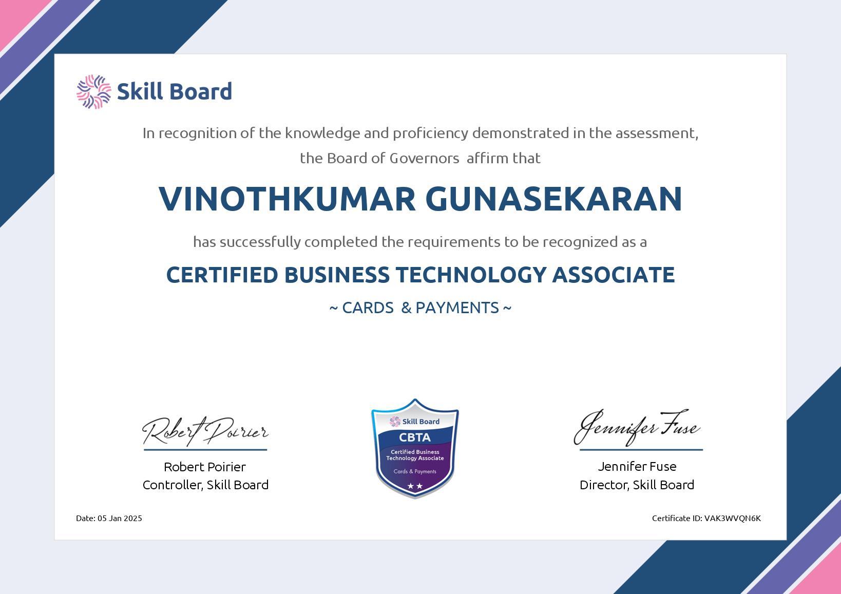 certificate